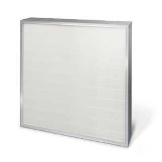 FILTRO DE AIRE HEPA  MARCO CHAPA ALUMINIO (Junta de PU, protección ambas caras pintadas en epoxy color blanco) ,PLIEGUE DE 50 MM FIBRA DE VÍDRIO H14